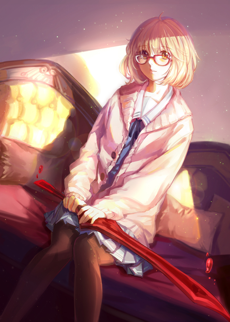 Kuriyama Mirai - Kyoukai No Kanata Anime Girl , HD Wallpaper & Backgrounds