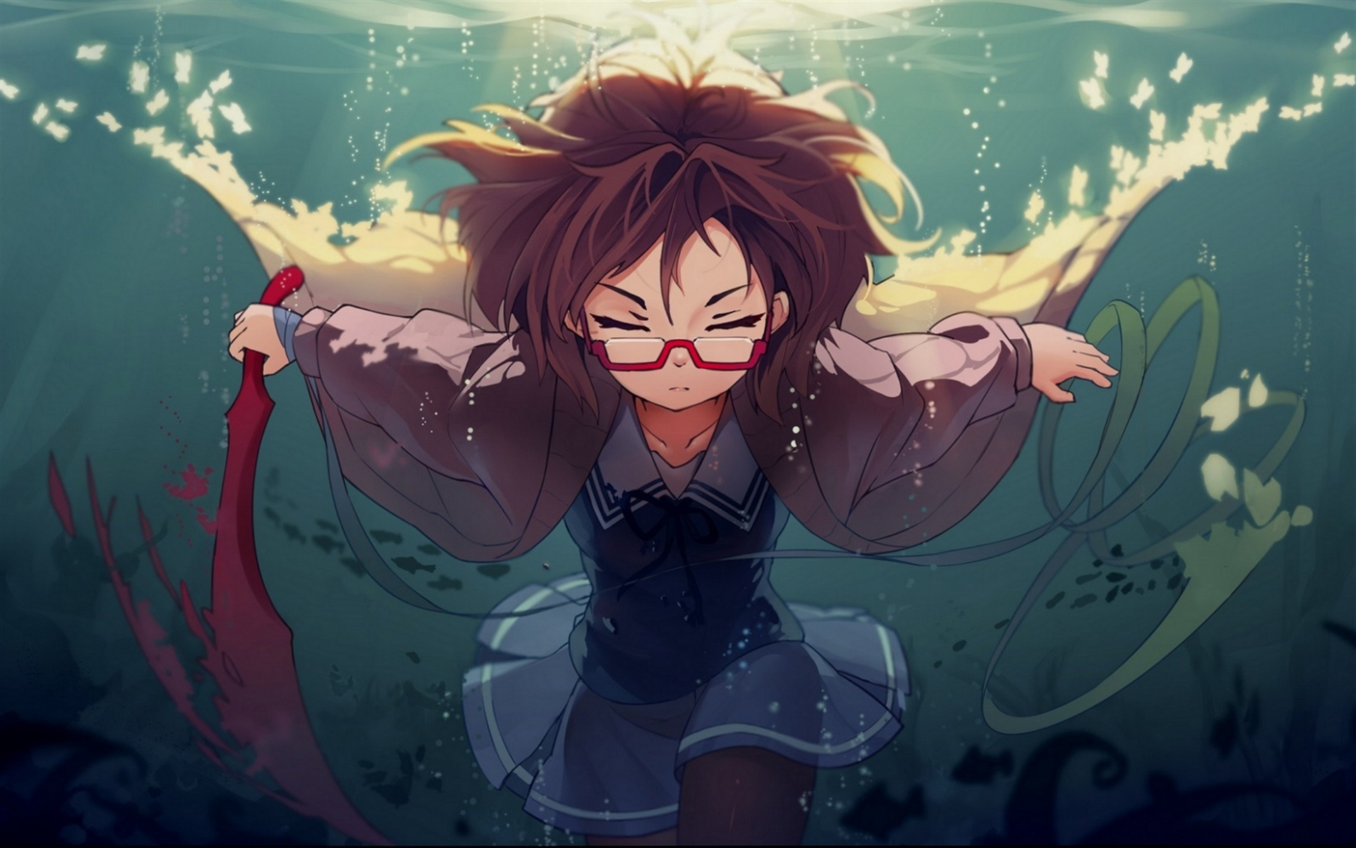 Mirai Kuriyama, Underwater, Protagonist, Kyoukai No , HD Wallpaper & Backgrounds