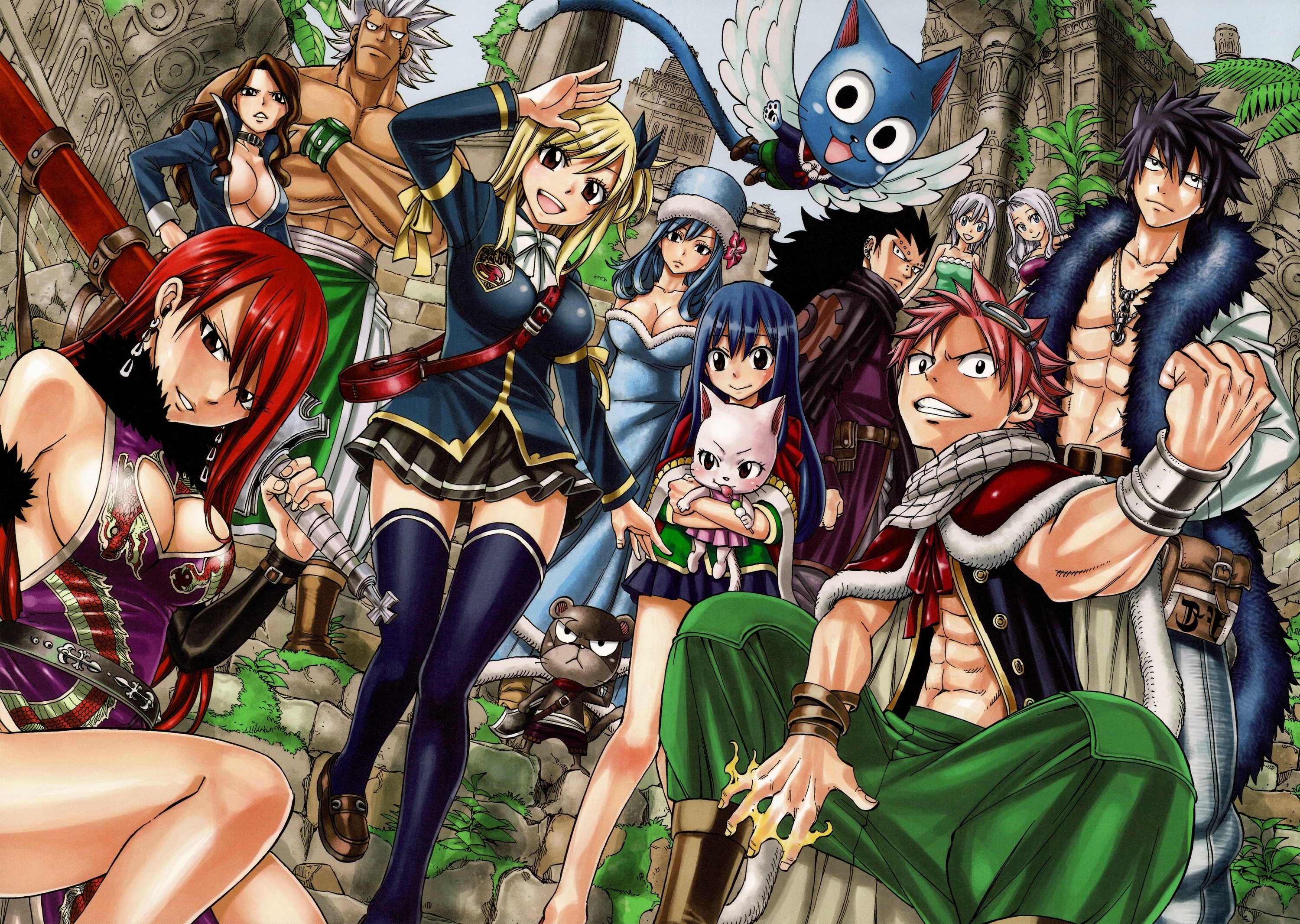 Wallpaper And Background - Fairy Tail Erza Lucy Natsu Gray Wendy , HD Wallpaper & Backgrounds