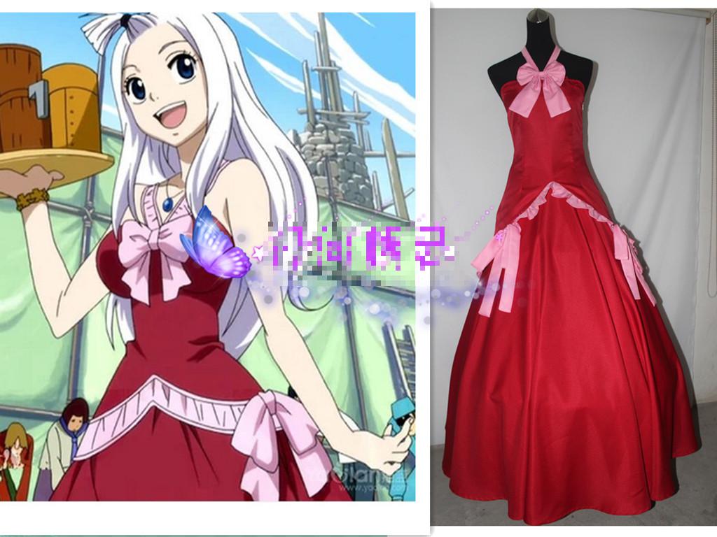 Anime Fairy Tail Mirajane Strauss Cosplay Costume Dress - Female Anime Characters Hair , HD Wallpaper & Backgrounds