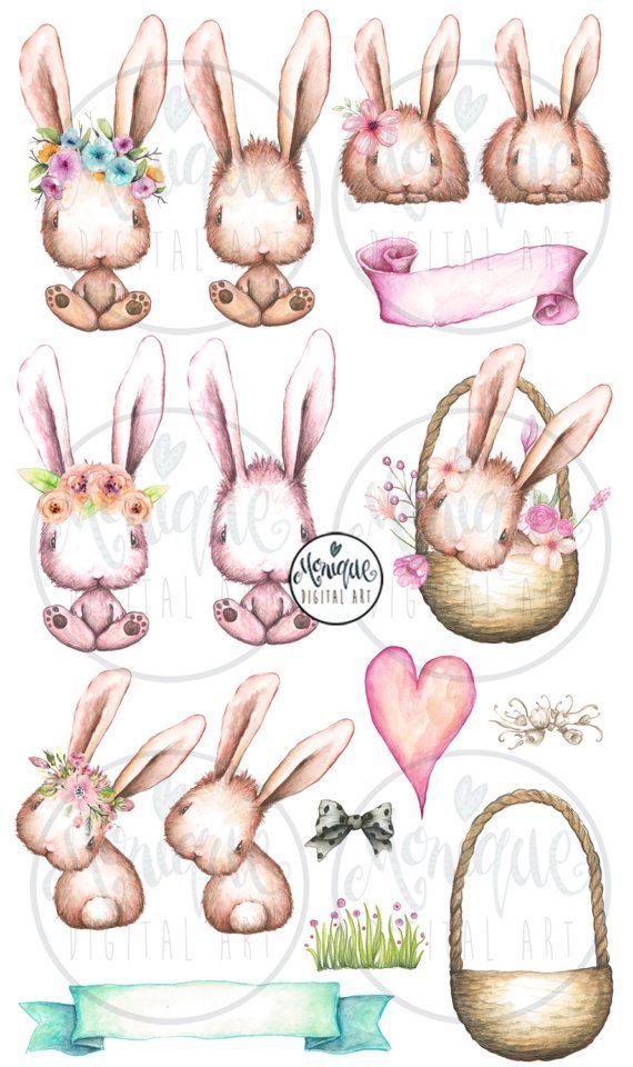 Easter Bunny Clipart Conejo - Conejitos Infantiles Acuarela , HD Wallpaper & Backgrounds