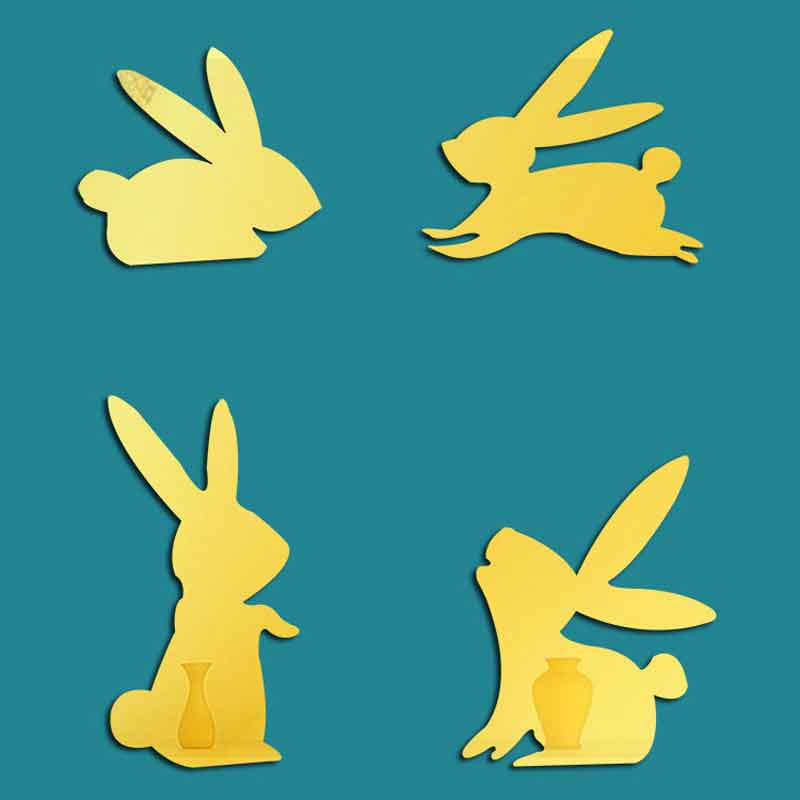 4 Unids/set Conejo De Acrílico Etiqueta De La Pared - Domestic Rabbit , HD Wallpaper & Backgrounds