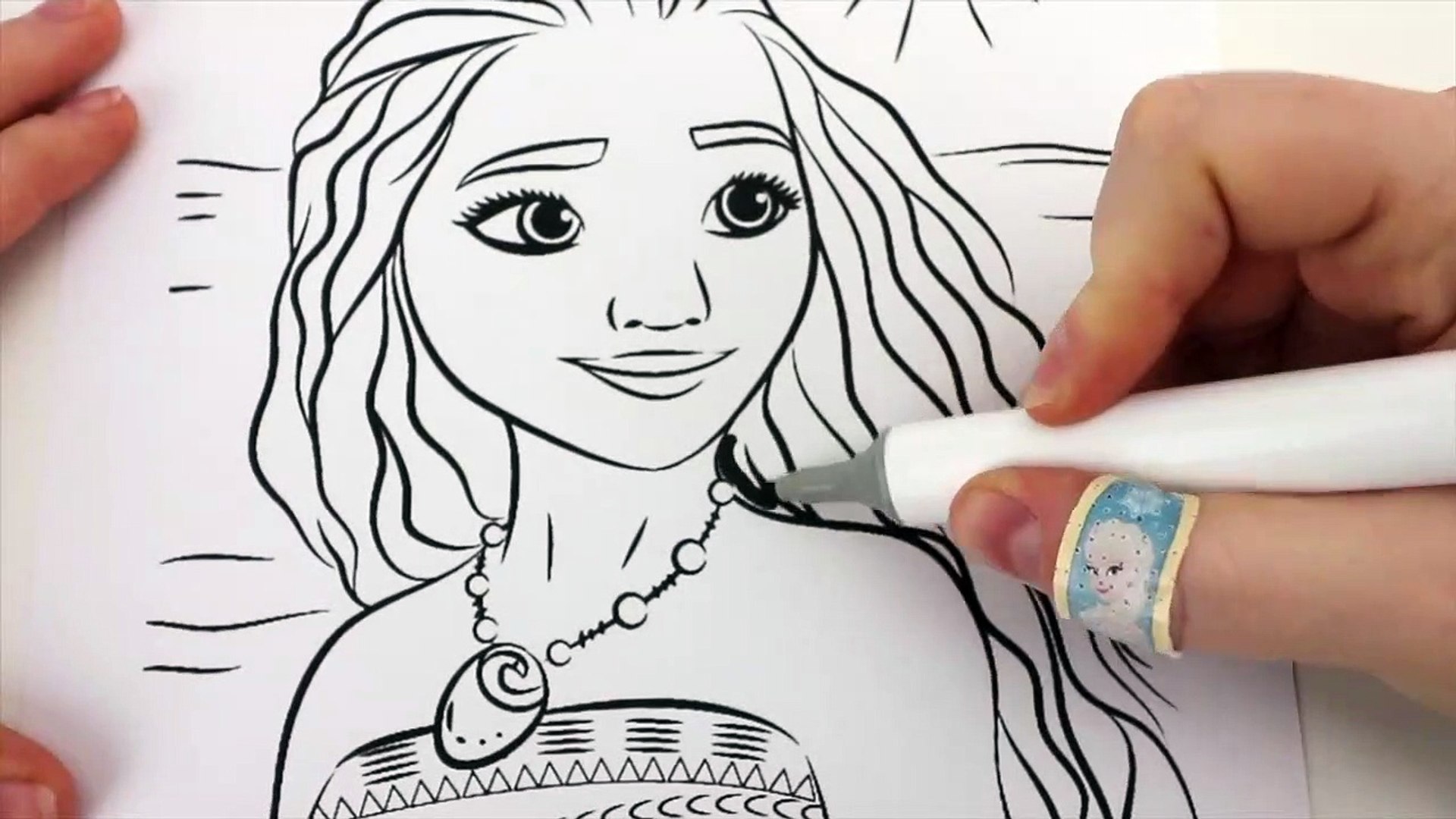 Disney Princess Moana Coloring Book Videos For Kids   Moana ...