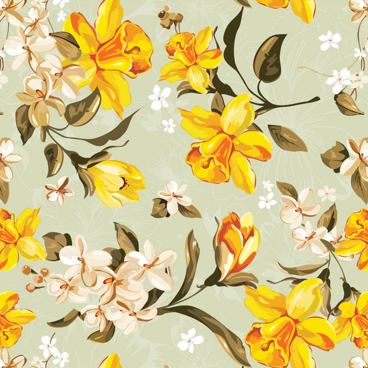 Adesivo De Parede Floral Amarelo Sol - Floral Wallpaper For Walls , HD Wallpaper & Backgrounds