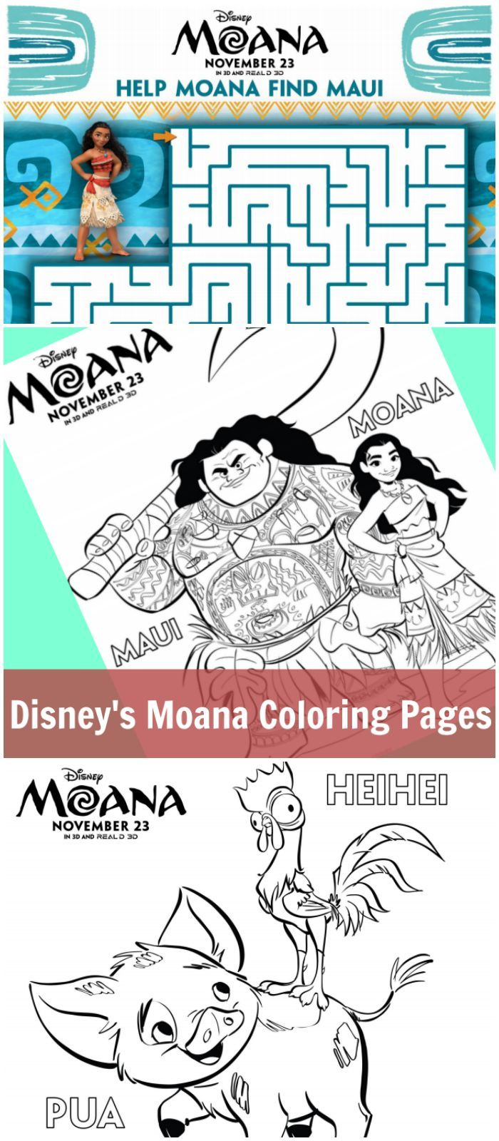 Baby Moana Coloring Pages Marque Disney S Moana Coloring - Moana Maze Printable , HD Wallpaper & Backgrounds