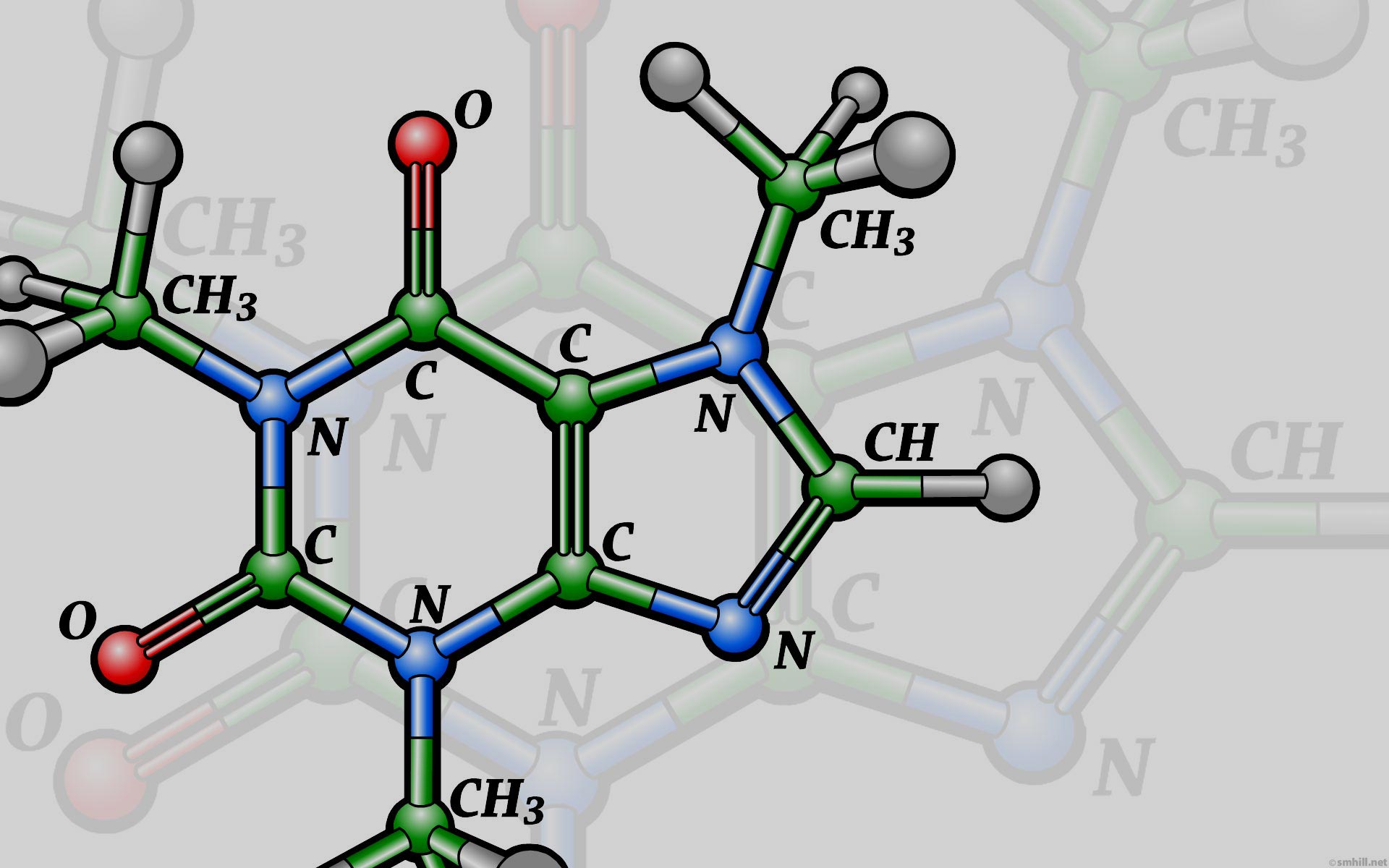 Molecule Wallpaper - Caffeine Molecule , HD Wallpaper & Backgrounds