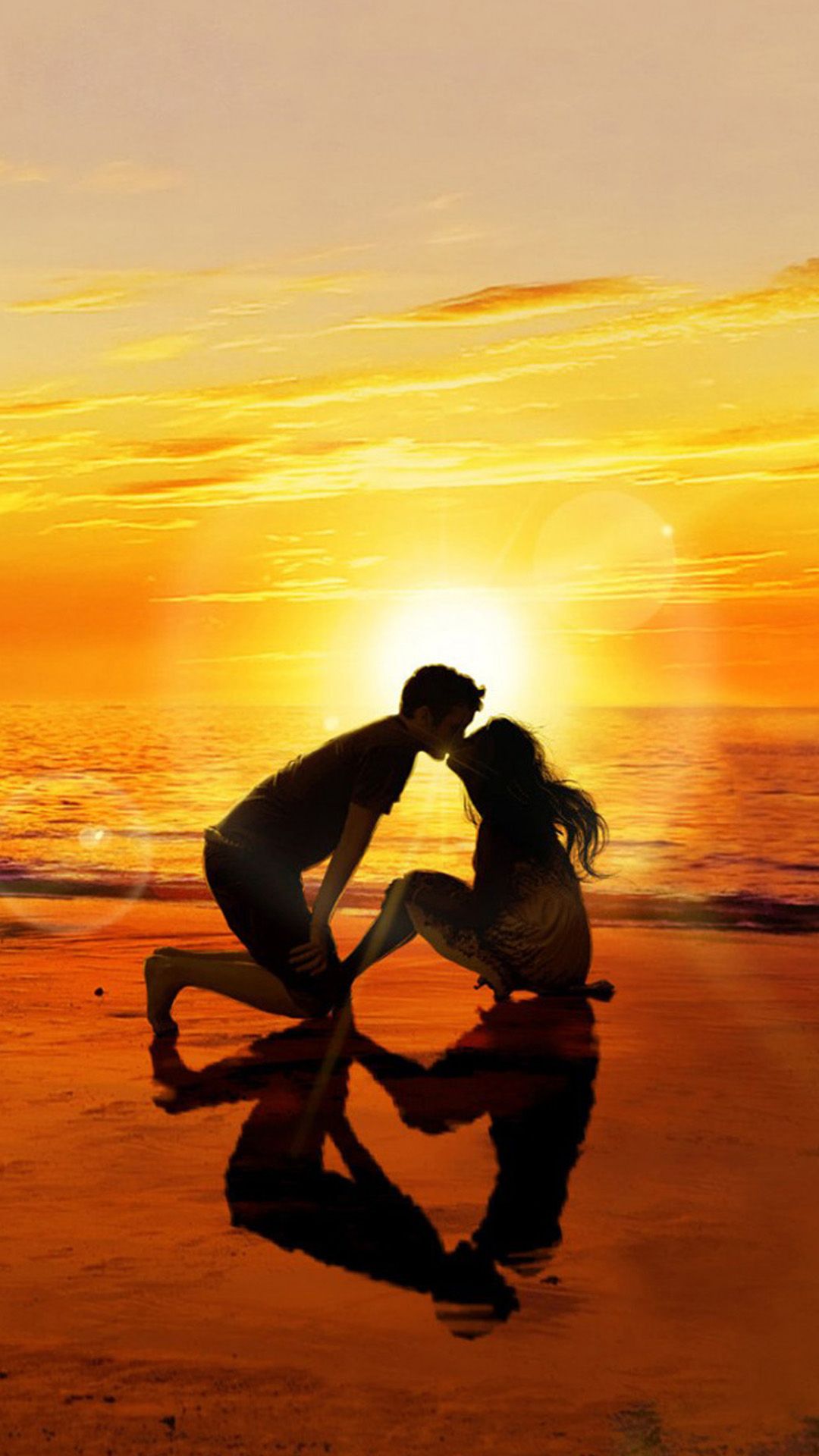 Kissing Lover Sunset Beach - Full Hd Love Wallpaper Samsung , HD Wallpaper & Backgrounds