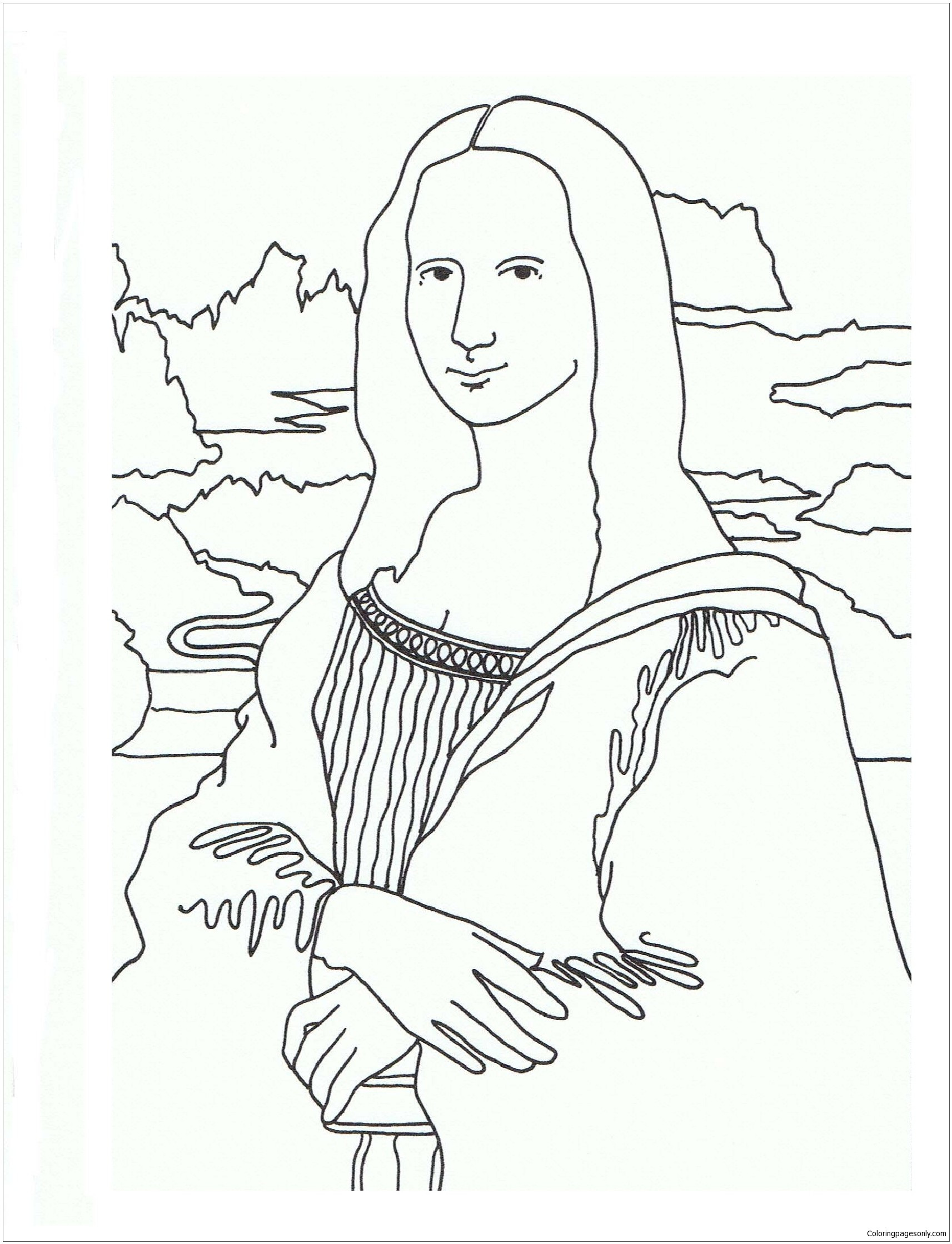 Mona Lisa Coloring Page Valid Mona Lisa Coloring Page - Mona Lisa Tracing Paper , HD Wallpaper & Backgrounds
