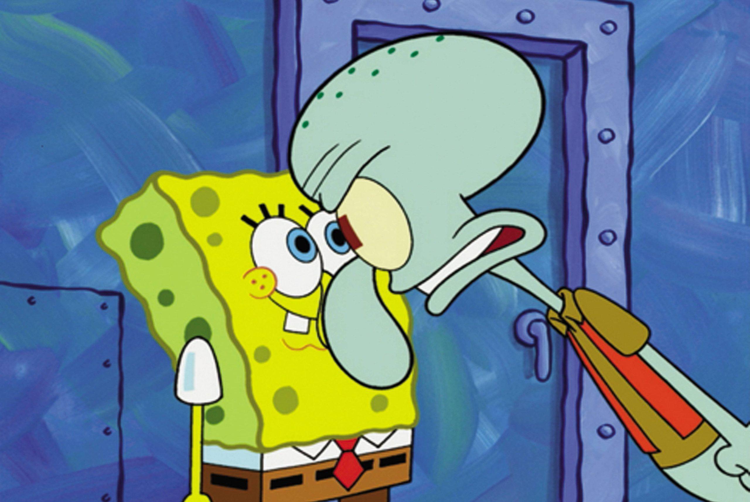 Spongebob In Squidwards Face , HD Wallpaper & Backgrounds