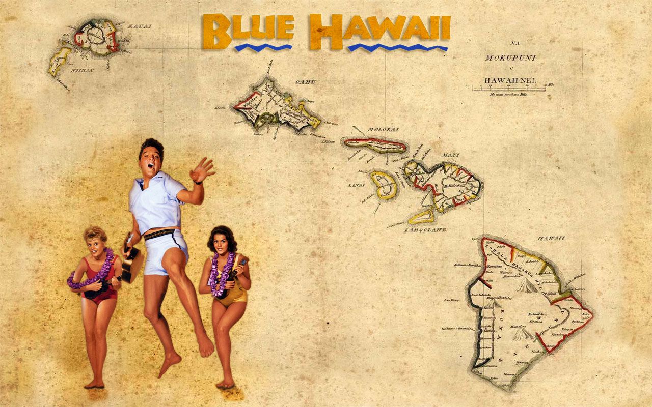 Blue Hawaii Wallpaper And Background Image - Old Map Of Hawaiian Islands , HD Wallpaper & Backgrounds