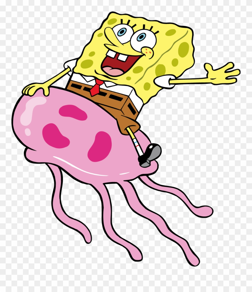 Unique Spongebob Freetoedit Patrick Squidward Mrkrabs - Spongebob On A Jellyfish , HD Wallpaper & Backgrounds