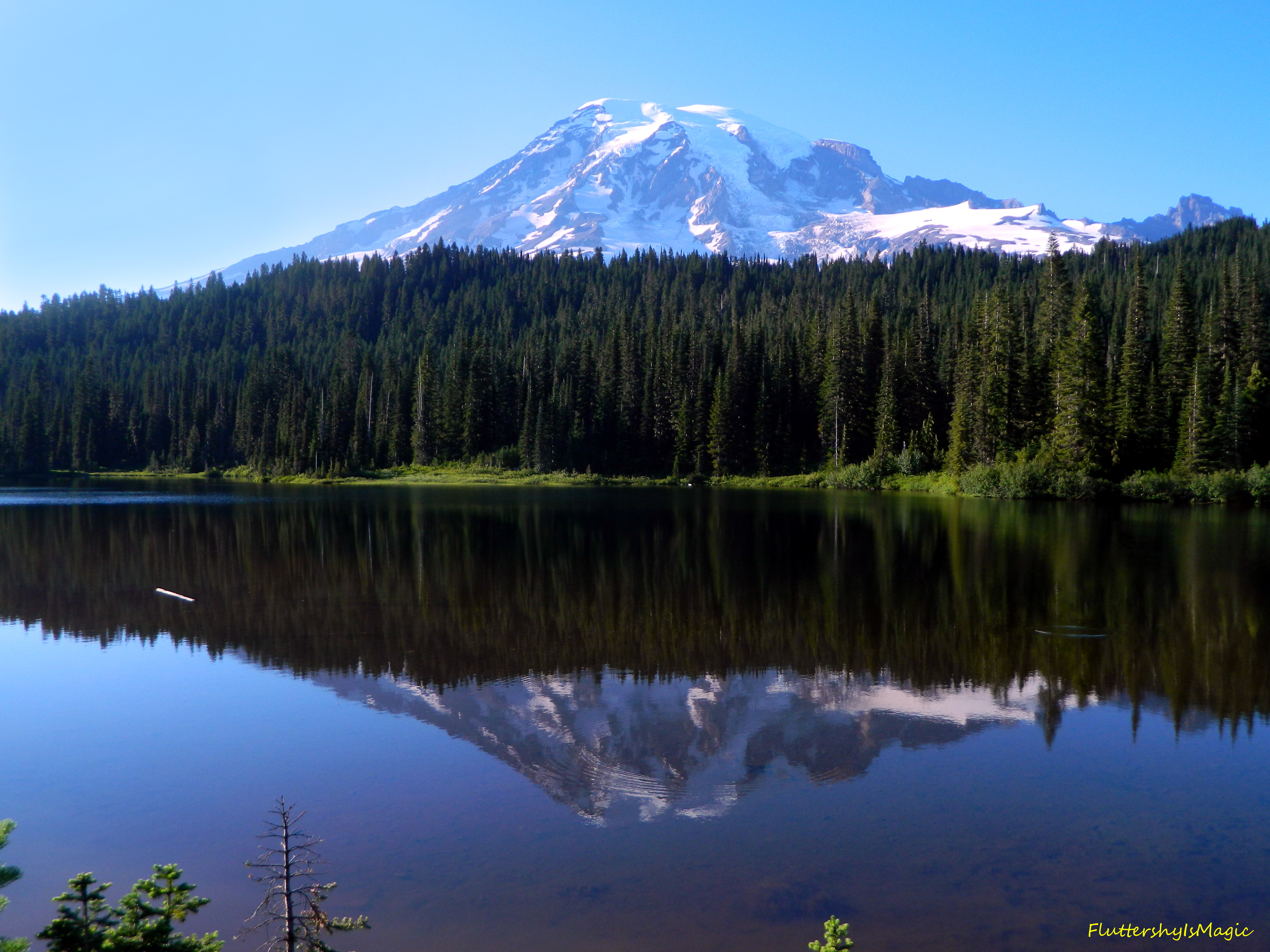 Reflection Lakes At Mount Rainier National Park - Mount Rainier National Park, Nisqually Glacier , HD Wallpaper & Backgrounds