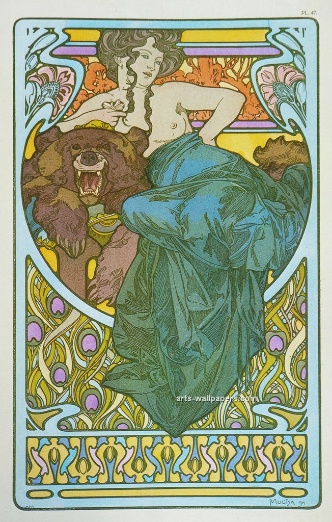 Alphonse Mucha Print - Art Portfolio Alphonse Mucha , HD Wallpaper & Backgrounds