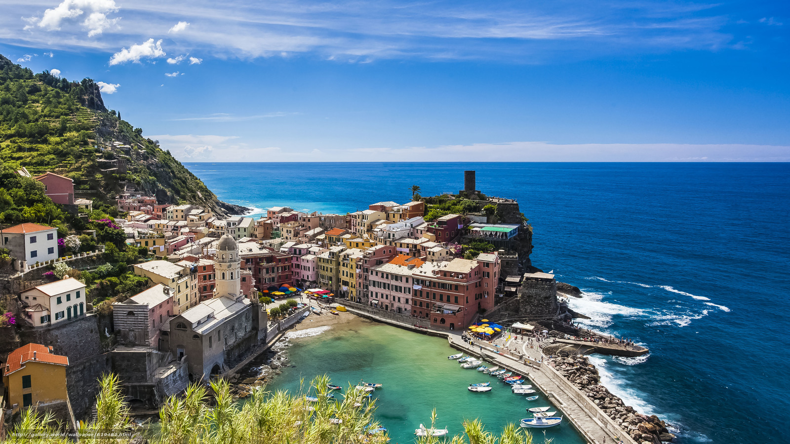 Download Wallpaper Vernazza, Cinque Terre, Italy Free - Vernazza , HD Wallpaper & Backgrounds