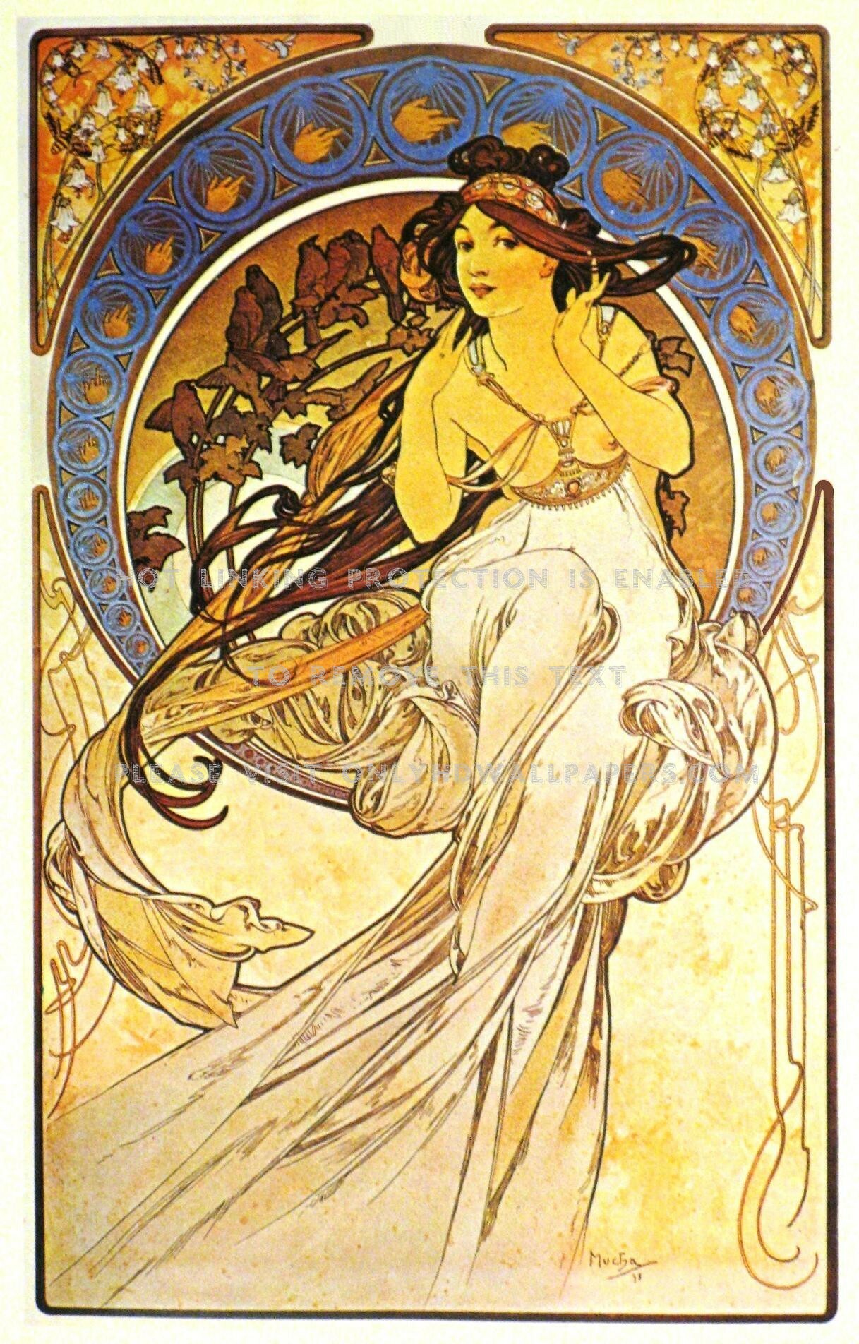 Alphonse Mucha The Four Arts , HD Wallpaper & Backgrounds