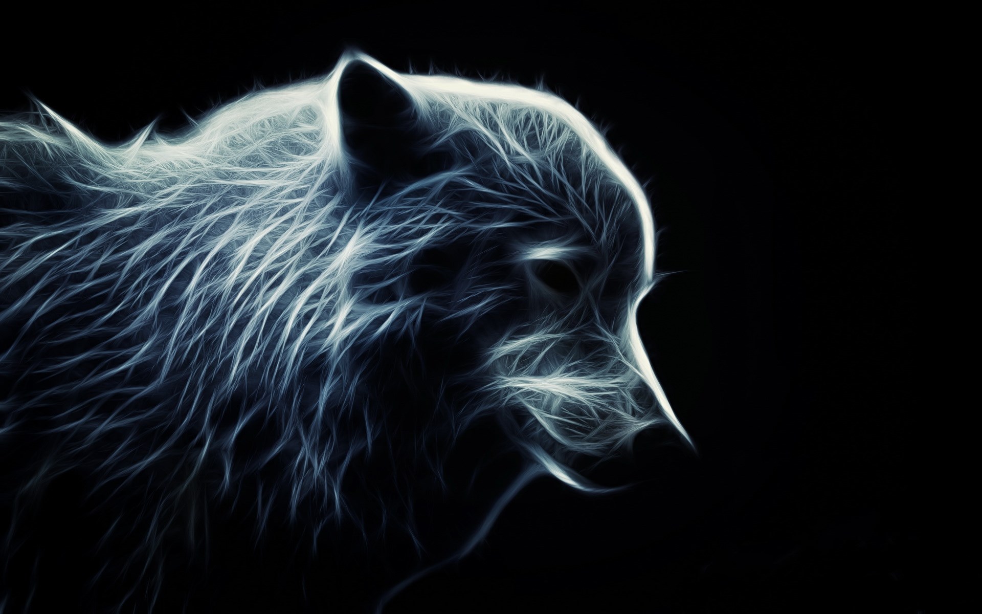 Free Computer Wallpaper For Wolf - Fractal Wolf , HD Wallpaper & Backgrounds