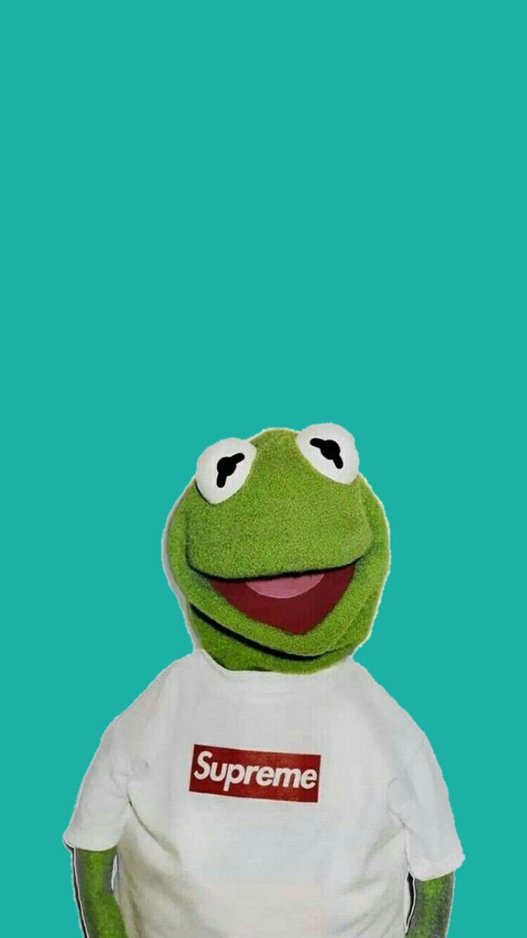 Nike Wallpaper, Lock Screen Wallpaper, Drawing Wallpaper, - Kermit The Frog Wearing Supreme , HD Wallpaper & Backgrounds