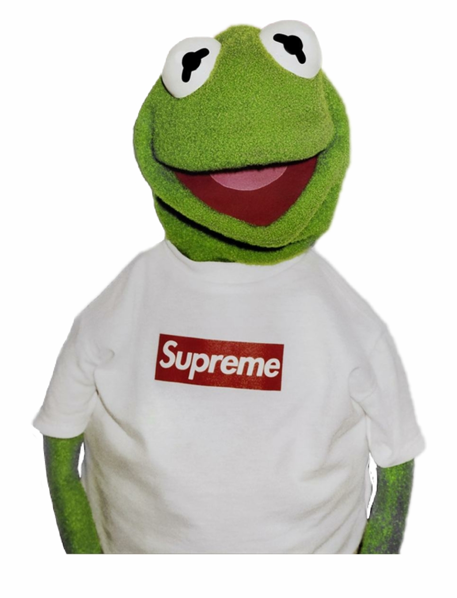 #memezasf #kermit #frog #kermitthefrog #bart #supreme - Kermit The Frog Puppet Supreme , HD Wallpaper & Backgrounds