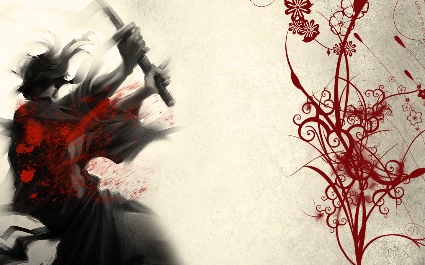 Samurai Wallpaper - Backgrounds Black And White Abstract , HD Wallpaper & Backgrounds