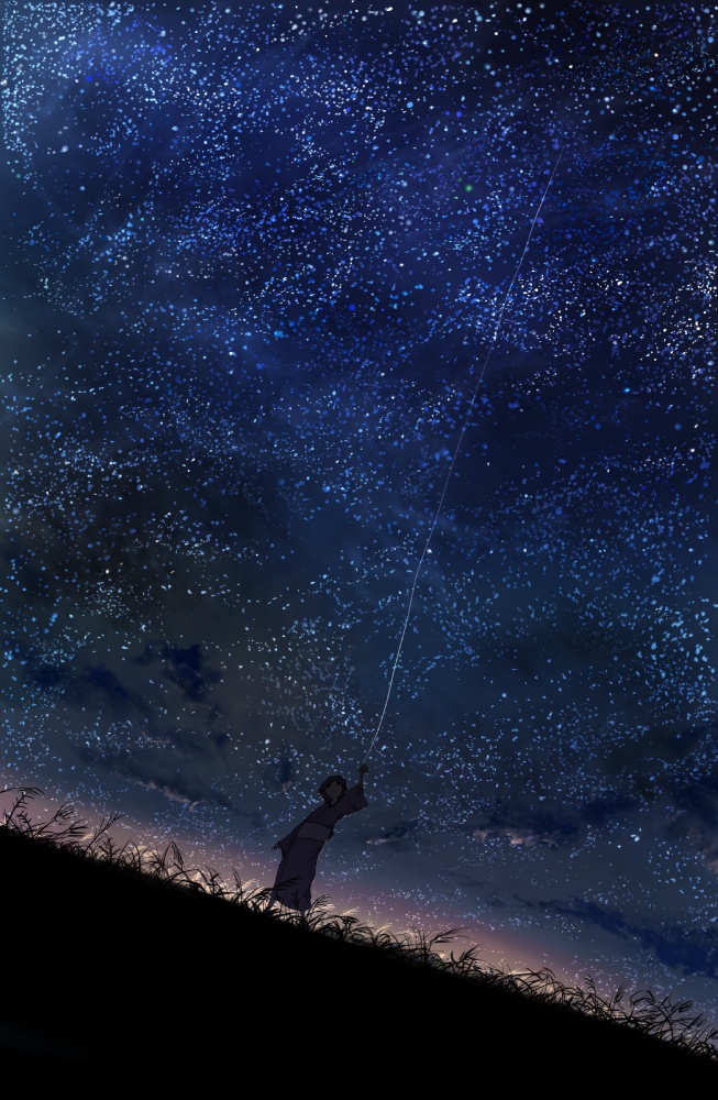 /mushishi - Yande - Re - Stars Wallpaper Hd Night Sky , HD Wallpaper & Backgrounds