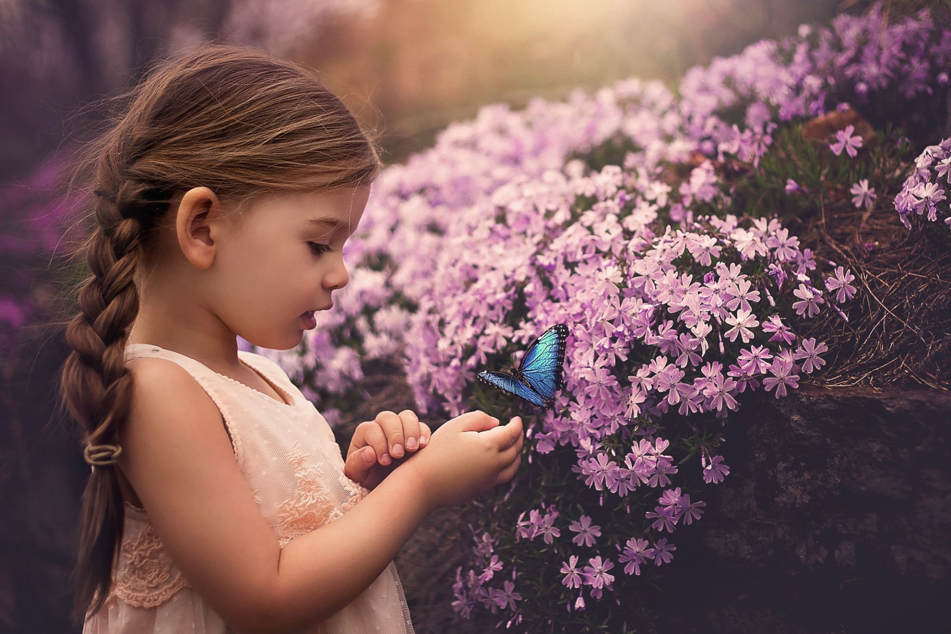 Photography, Child, Braid, Butterfly, Cute, Flower, - Vita La Fortuna Di Esistere , HD Wallpaper & Backgrounds