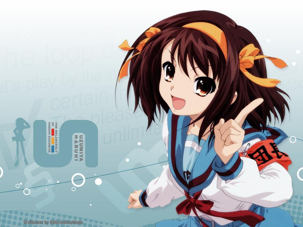 Haruhi Suzumiya Wallpaper - Popular Anime School Girl , HD Wallpaper & Backgrounds