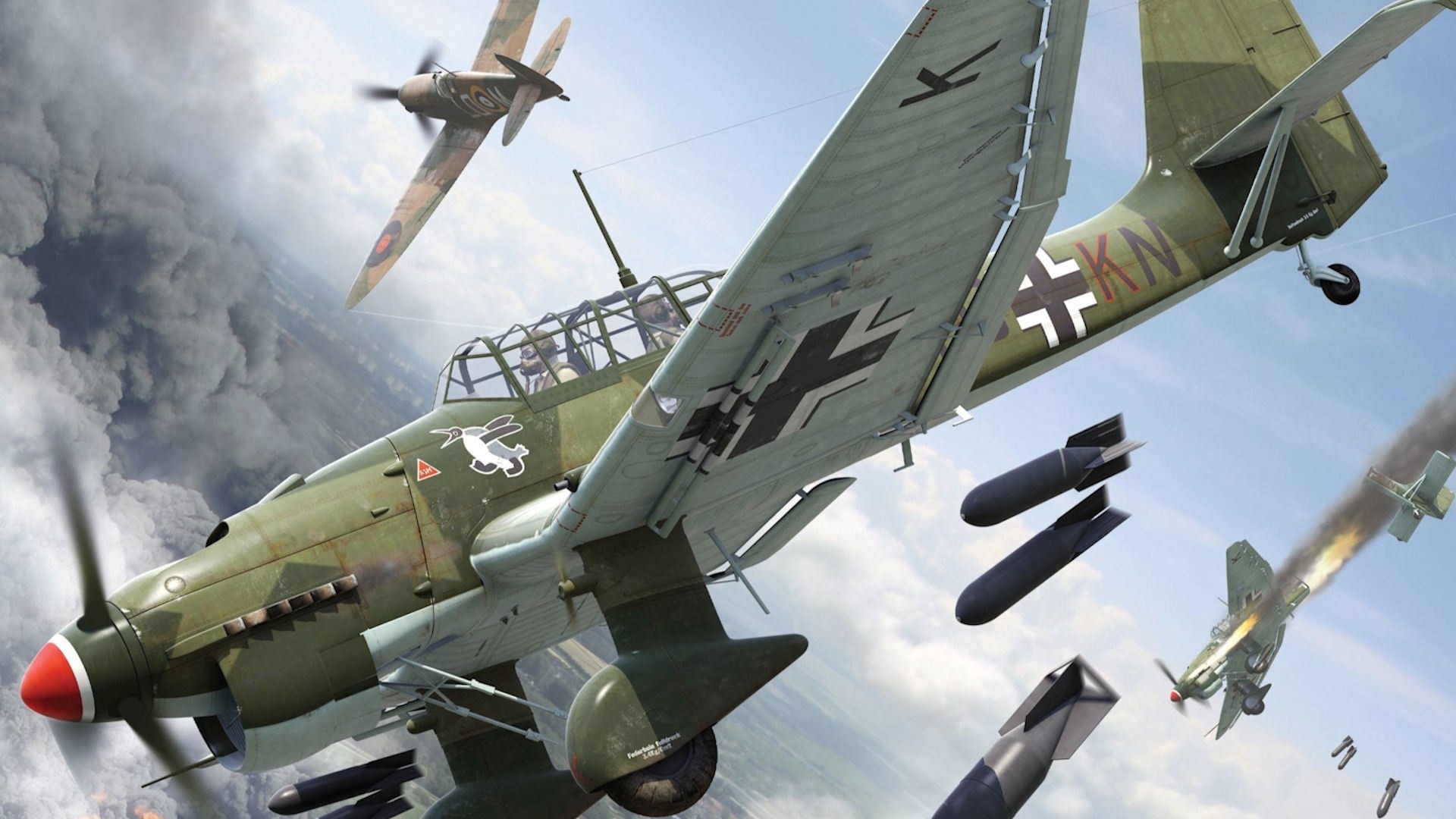 Download Download 1920×1080 Airplanes World War Ii - Ww2 Stuka , HD Wallpaper & Backgrounds