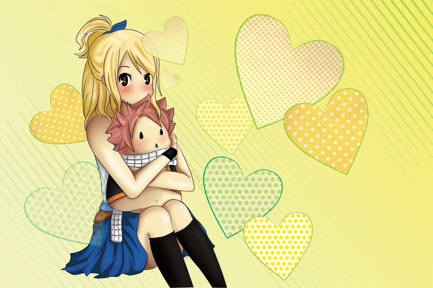 Lucy Holding A Doll Of Natsu, ♥ Wallpaper Of Lucy Holding - Fairy Tail Wallpaper Lucy , HD Wallpaper & Backgrounds
