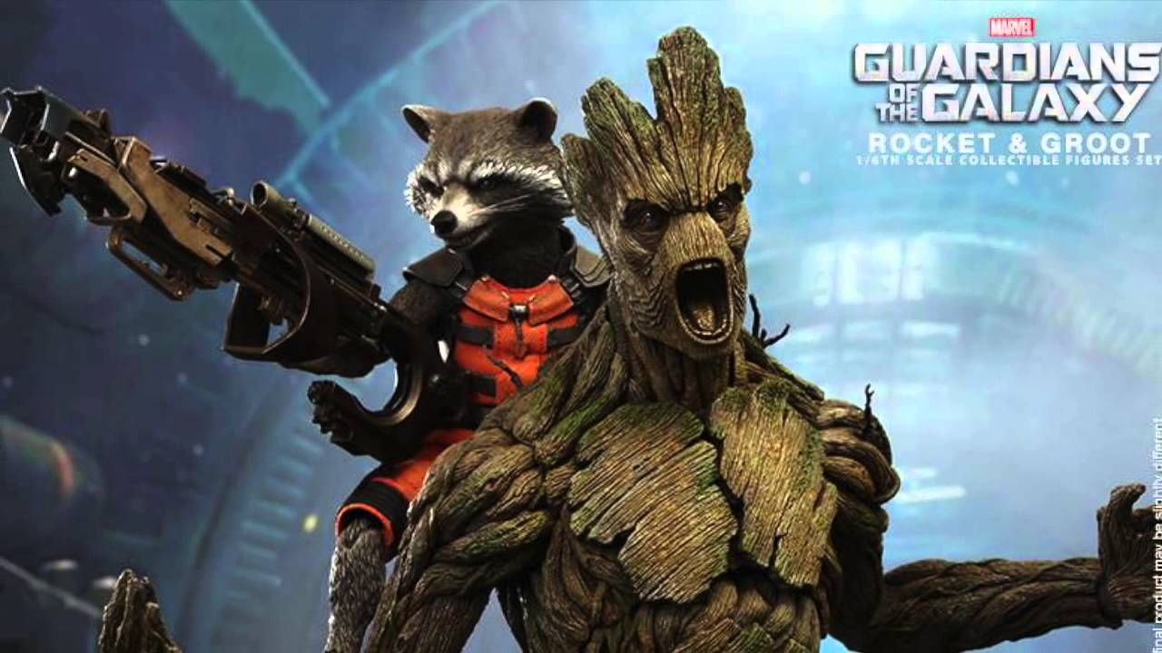 Guardians Of The Galaxy Hot Toys Rocket Raccoon Amp - Groot With Rocket Raccoon , HD Wallpaper & Backgrounds