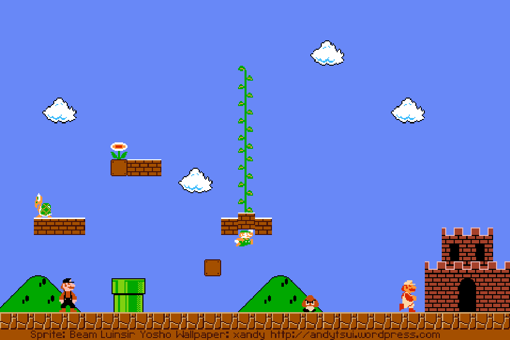 Background Large - 8 Bit Wallpaper Mario , HD Wallpaper & Backgrounds