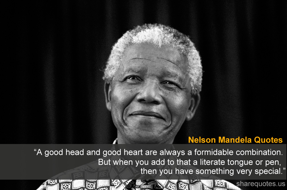 A Good Head And Good Heart Are A Formidable Combination - Nelson Mandela Quotes , HD Wallpaper & Backgrounds