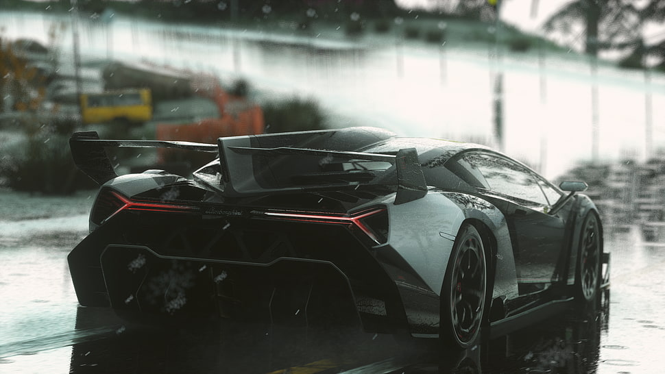 Black Sports Car, Driveclub, Car, Race Cars, Video - Lamborghini Reventón , HD Wallpaper & Backgrounds