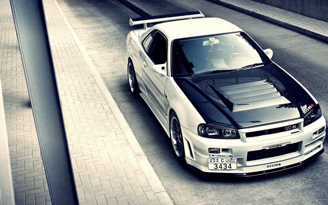 “ Cars Nissan Nissan Skyline R34 Nissan Skyline Gtr - White Nissan Skyline Gtr R34 , HD Wallpaper & Backgrounds