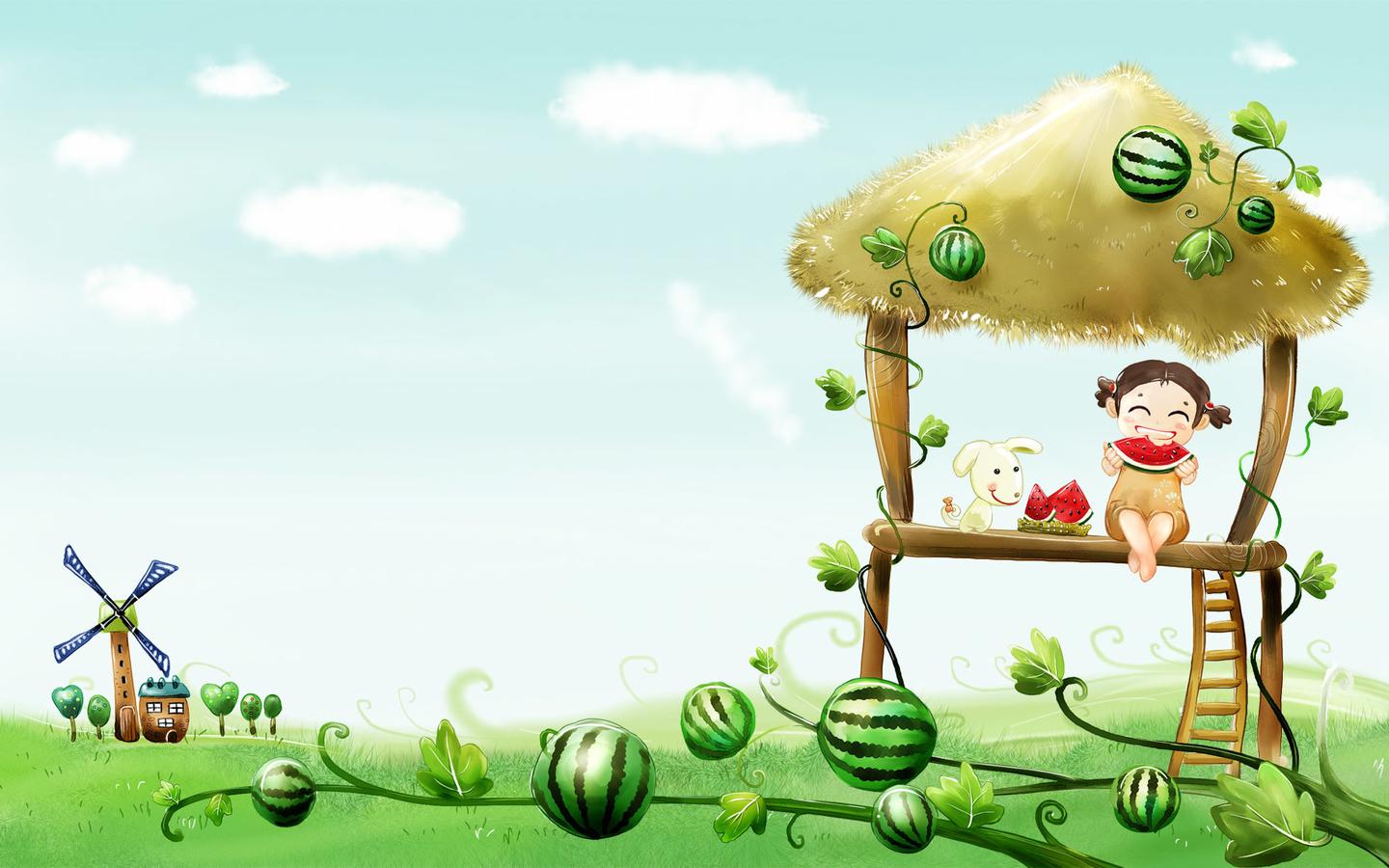 Wallpaper Kartun Korea - Cartoon Wallpaper For Desktop , HD Wallpaper & Backgrounds