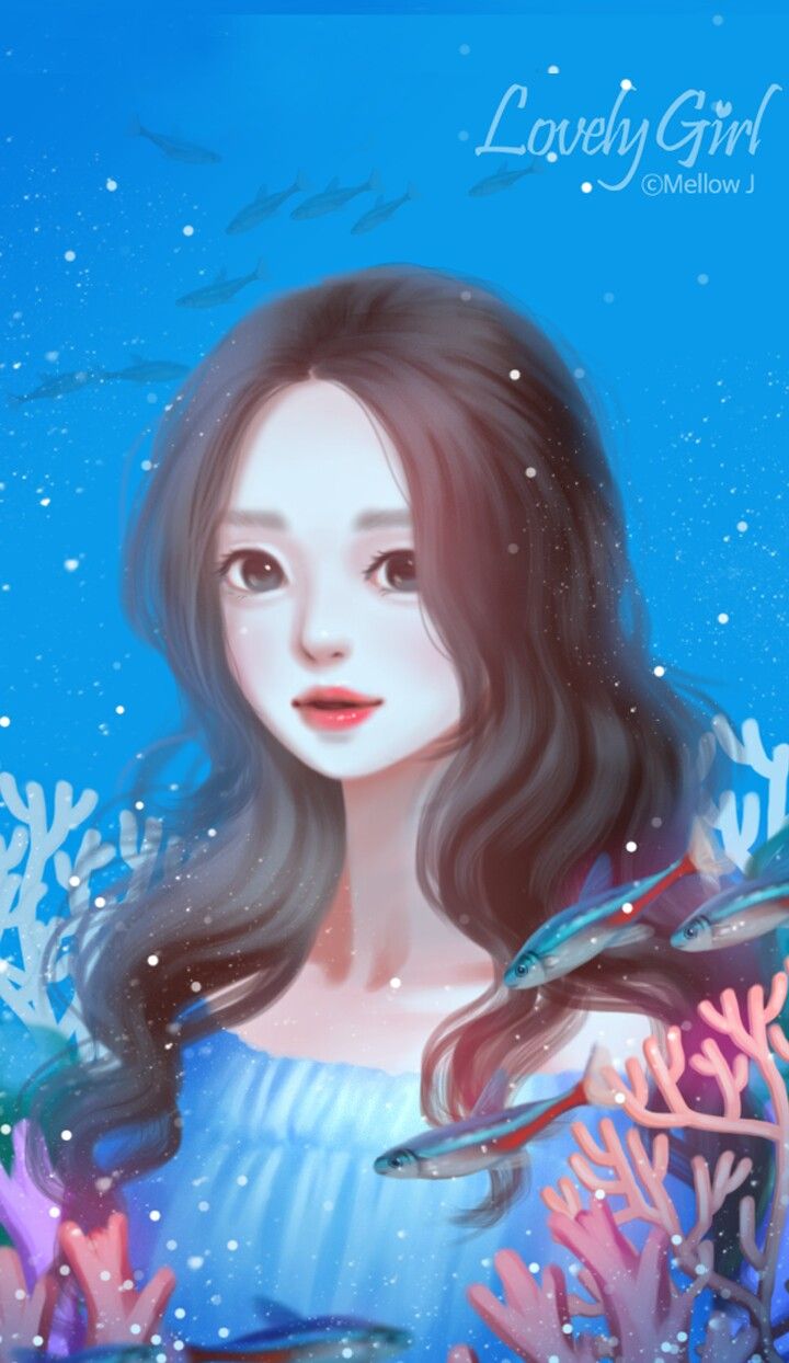 Enakei Korean Illustration, Cute Korean, Colorful Birds, - Lovely Girl Enakei Lovely , HD Wallpaper & Backgrounds