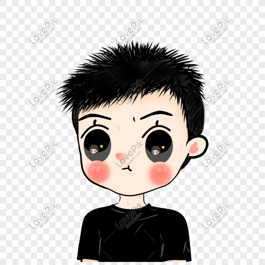 Boy Hitam Lucu Kartun Kecil Segar Karakter Pasangan - Desenho Do Personagem Negro , HD Wallpaper & Backgrounds