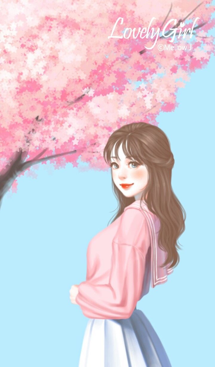 Korean Cartoon Cute Wallpaper Kawaii Girls Girls Myniceprofile - Enakei Lovely Girl Mellow J , HD Wallpaper & Backgrounds