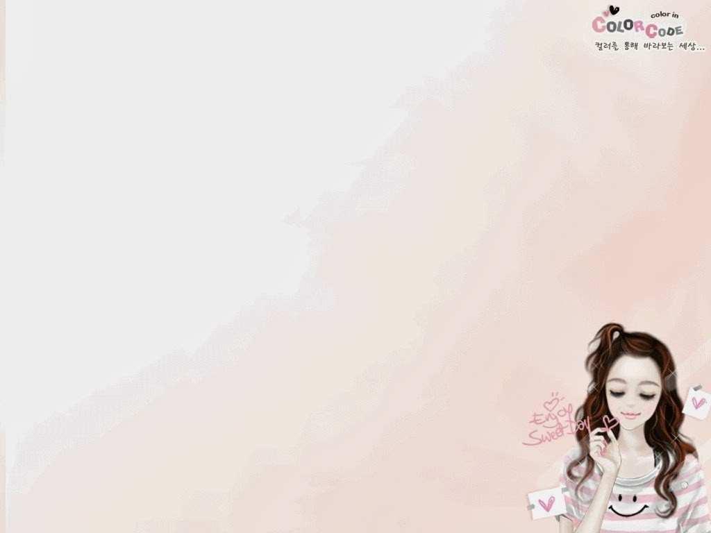 Gambar Kartun Korea Cute Couple - Girl , HD Wallpaper & Backgrounds
