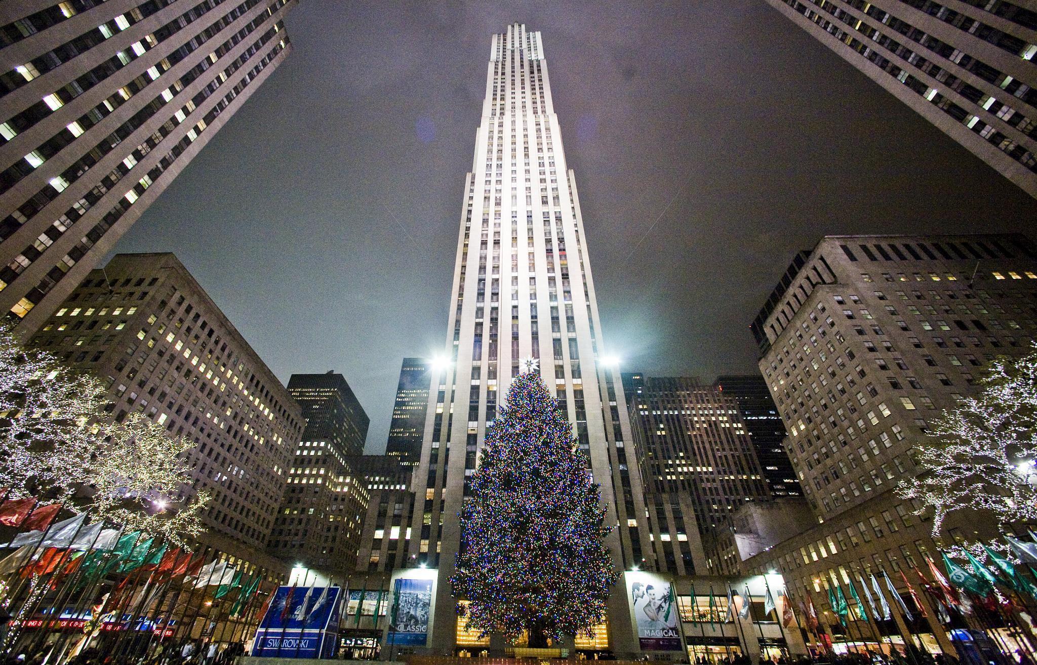 New York At Christmas Tumblr - Ge Building , HD Wallpaper & Backgrounds