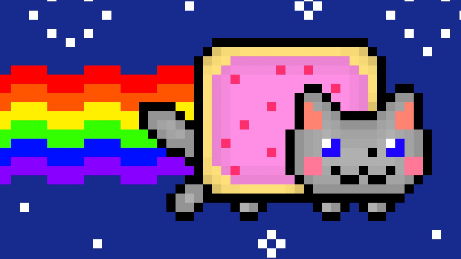 Download Nyan Cat Wallpaper, Nyan Cat 10 Hours Wallpaper - Nyan Cat Gif , HD Wallpaper & Backgrounds