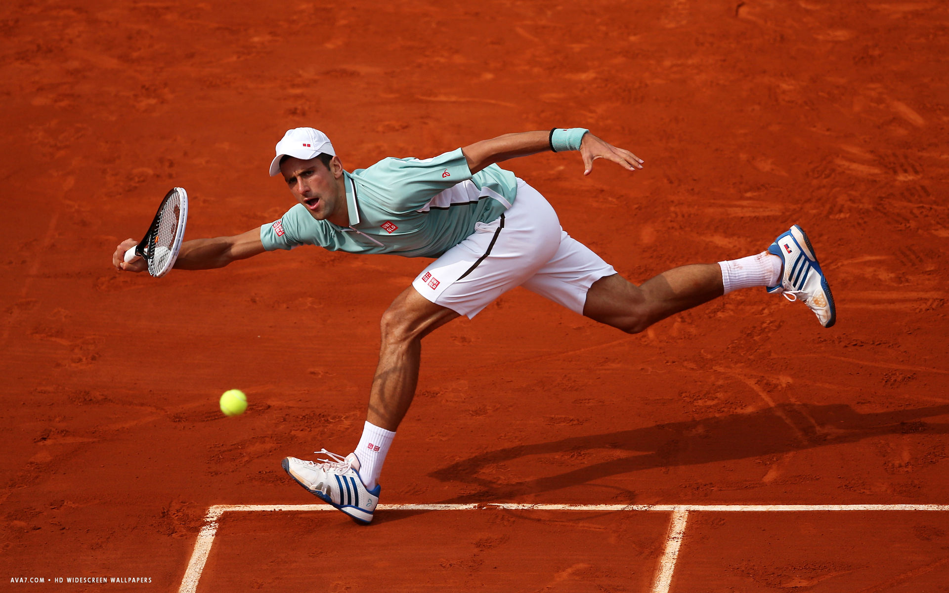 Novak Djokovic Tennis Player Clay Forehand Hd Widescreen - Soft Tennis , HD Wallpaper & Backgrounds