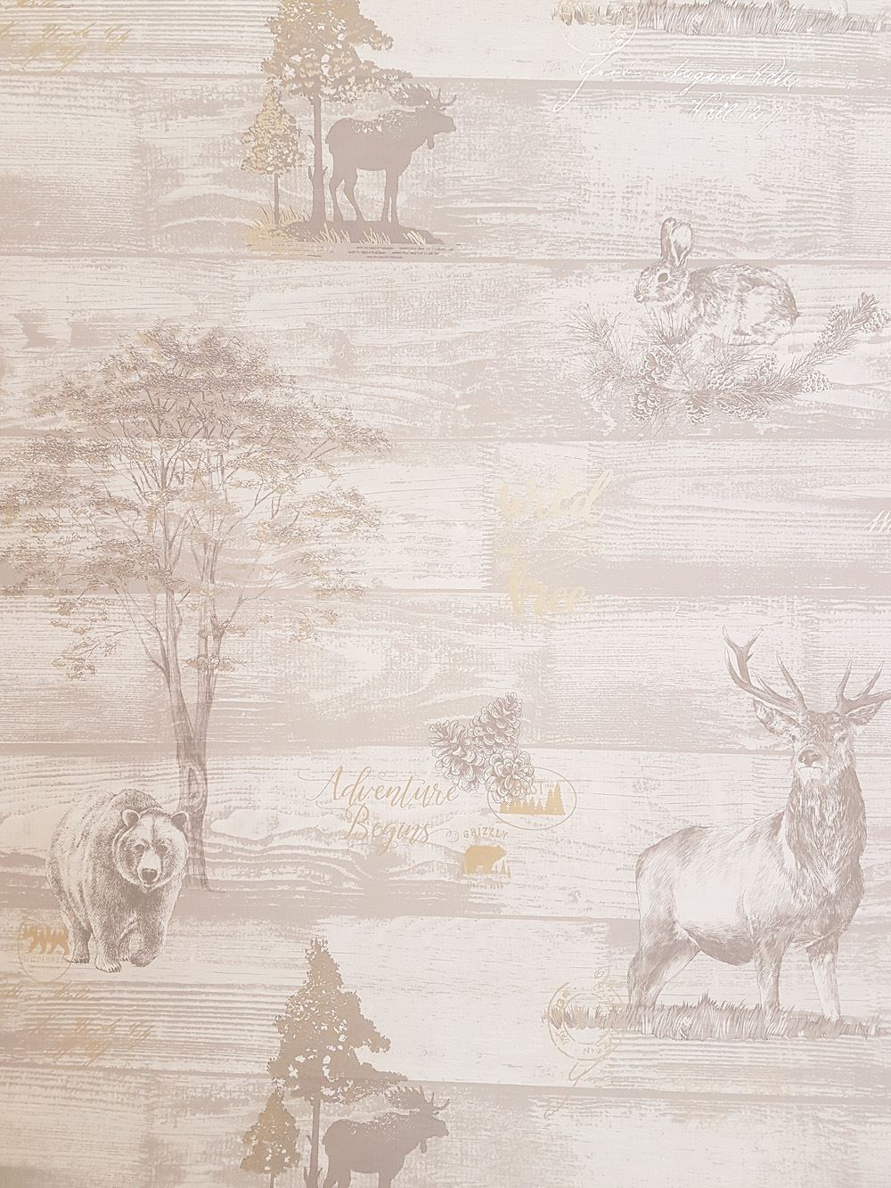 Details About Animal Print Wallpaper Stag Bear Oakley - Visual Arts , HD Wallpaper & Backgrounds