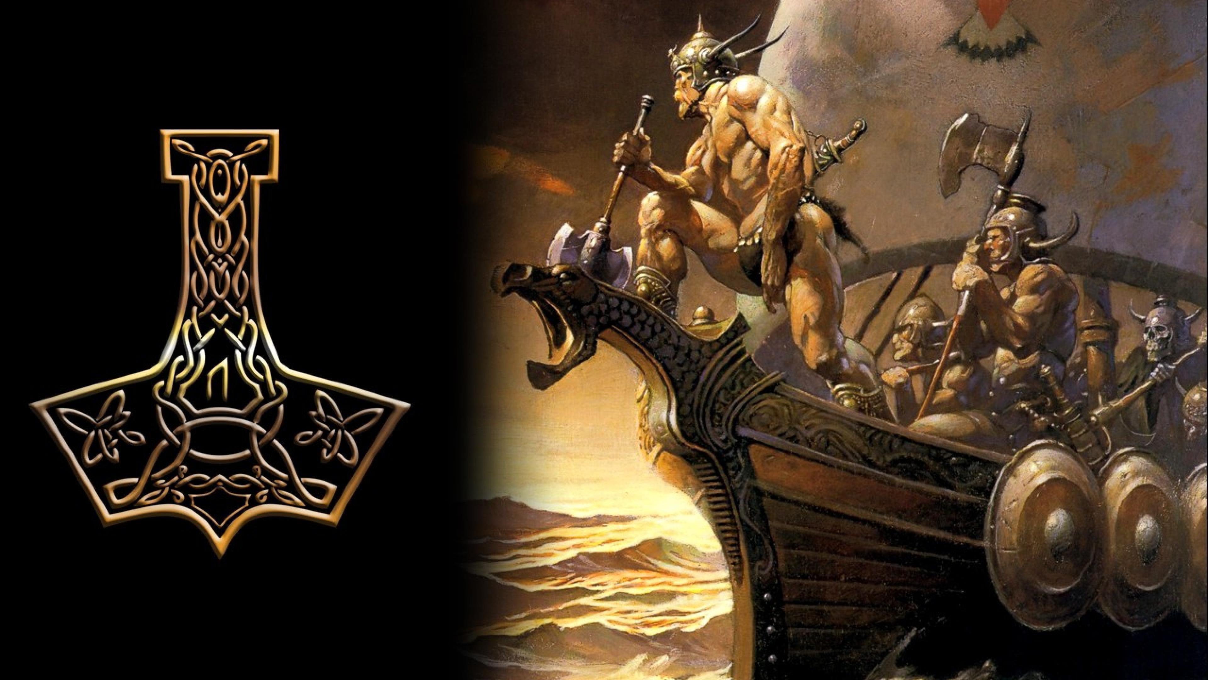 Vikings Ship Sea Fantasy Abstract Ultra Wallpaper - Pc Game , HD Wallpaper & Backgrounds