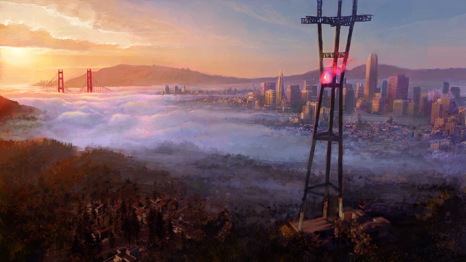 Watch Dogs 2 Background - Sutro Tower Watch Dogs 2 , HD Wallpaper & Backgrounds