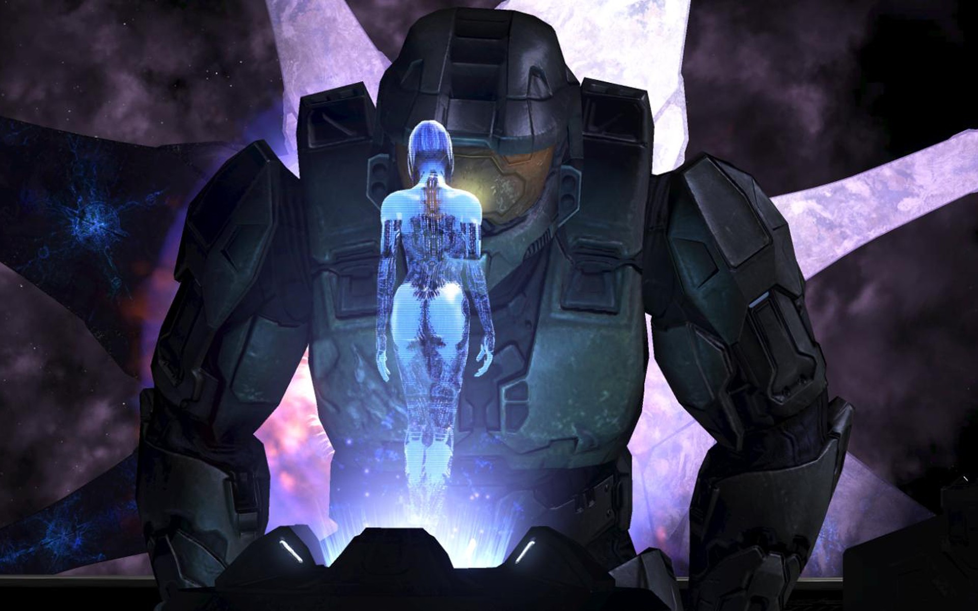 Halo Cortana Halo 3 Master Chief Wallpaper And Background - Halo 3 Master Chief And Cortana , HD Wallpaper & Backgrounds