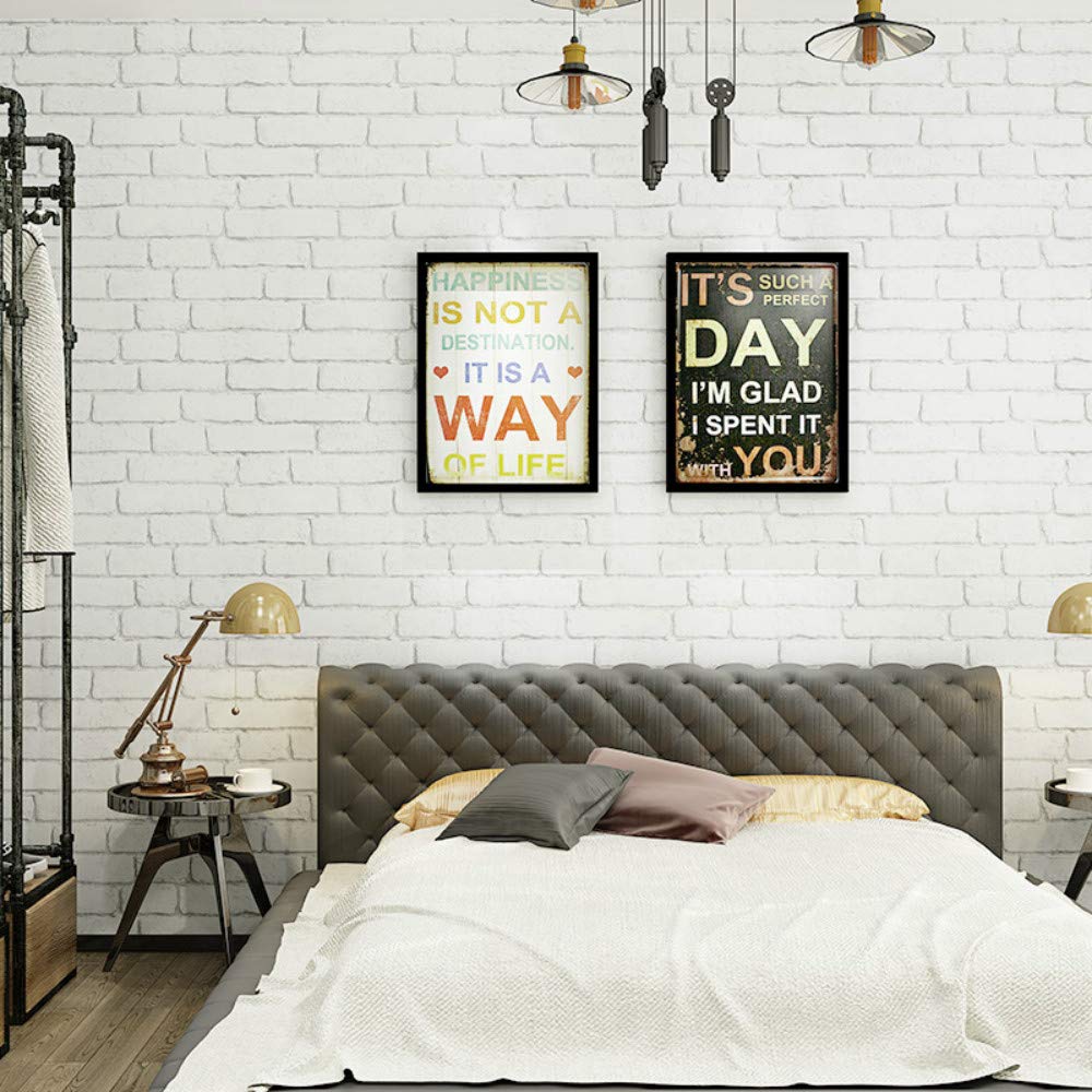 Akea Vintage White Brick Wallpaper Roll, Flat Faux - Faux Brick Wallpaper In Bedroom , HD Wallpaper & Backgrounds