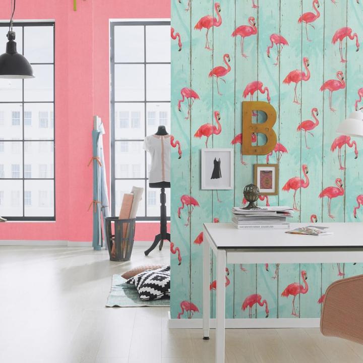 Barbara Becker Wood Panel Pattern Wallpaper Faux Effect - Barbara Becker Flamingo , HD Wallpaper & Backgrounds