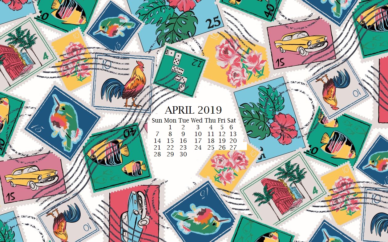 Free 2019 April Wallpaper Mac April 2019 Hd Wallpaper - Cuban Stamps Vera Bradley , HD Wallpaper & Backgrounds