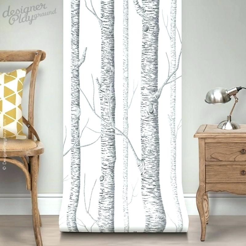 Birch Tree Wallpaper For Walls Birch Tree On Dark Grey - Wallpaper , HD Wallpaper & Backgrounds