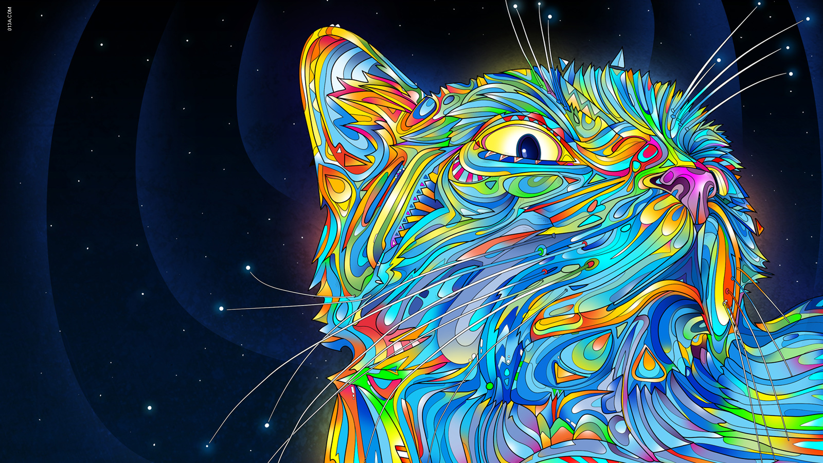 Imagens Psicodélicos - Ptax - Dyndns - Org - Trippy Cat , HD Wallpaper & Backgrounds